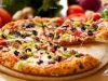 Supreme Pizza lifted slice 3